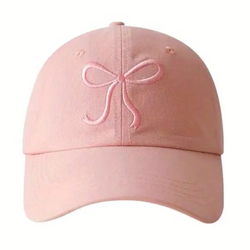 PINK BOW CANVAS ADJUSTABLE BASEBALL HAT CAP 🎀
